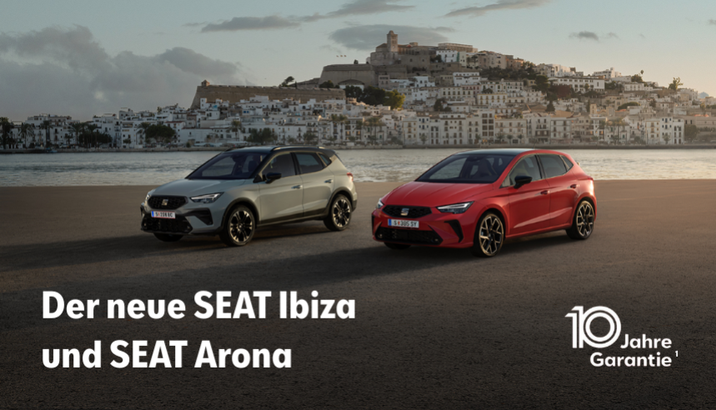 Der beliebteste Kleinwagen Österreichs - SEAT Ibiza und der günstigste SUV Österreichs - SEAT Arona.