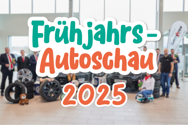 Save the Date: Jetzt Termin unserer Frühjahrs-Autoschau 2025 vormerken Gruppenbild mit dem Autoschau Schriftzug