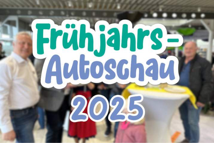 Save the Date: Jetzt Termin unserer Pruckner Frühjahrs-Autoschau 2025 vormerken Gruppenbild mit dem Autoschau Schriftzug