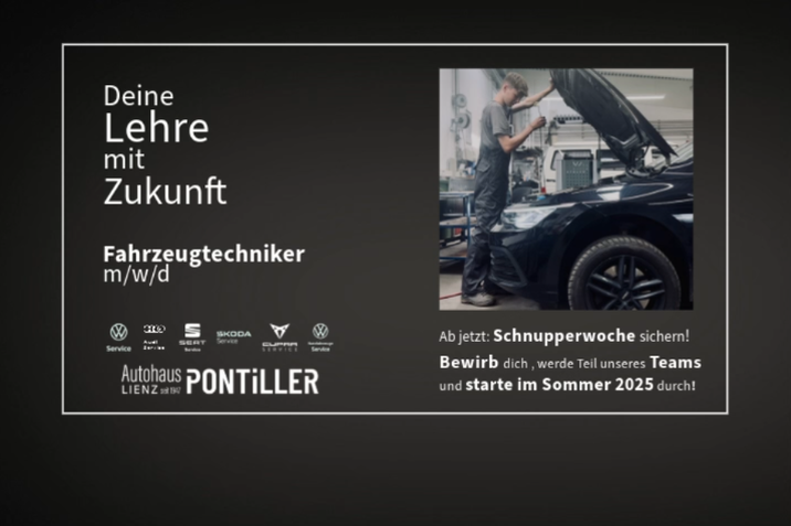 Deine Lehre mit Zukunft Fahrzeugtechniker im Autohaus Pontiller in Lienz