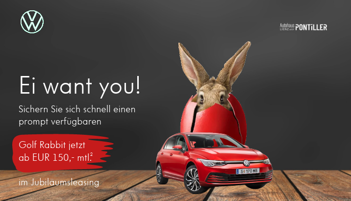 Ei want you! Golf Rabbit im Jubiläumsleasing