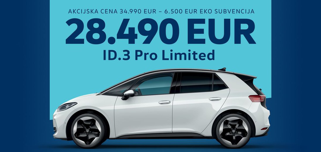 ID.3 Pro Limited že za 28.490 EUR!